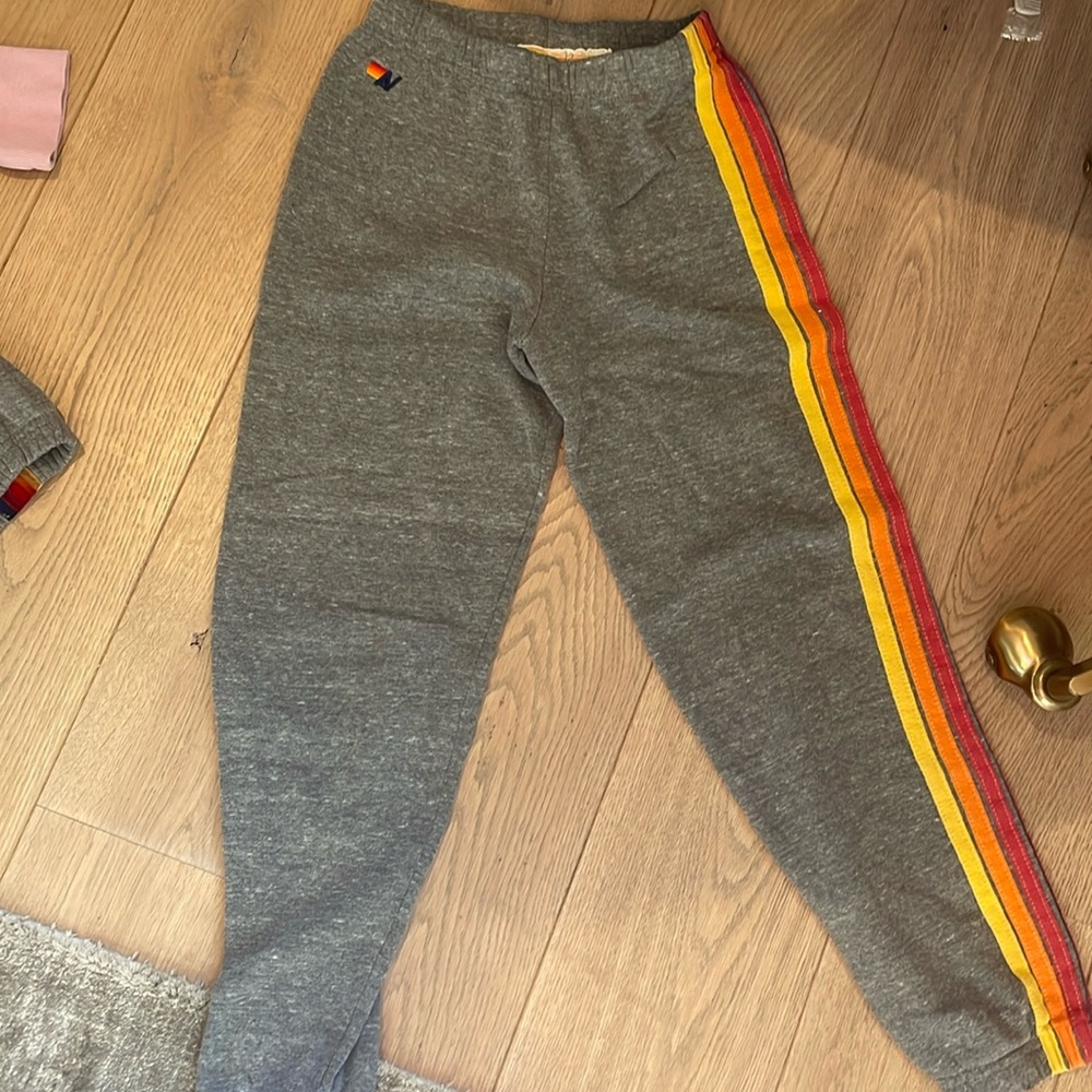Kids aviator nation striped sweatpants